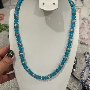 Elegant Blue Beaded Necklace